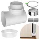 Dryer Vent Connector Kit, 90 Degree Dryer Vent Elbow, 4" ABS Elbow for 4 Inch Dryer Hose in Confined Spaces, OEM Replacement with Smooth Interior - Prevents Hose Crushing & Saves Space
