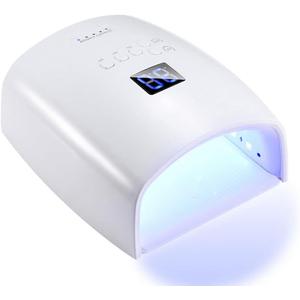 48W Cordless UV LED Nail Lamp, Upgraded Rechargeable Dryer, Professional Gel Lights, Automatic Sensor for Manicure, Home and Salon Art Tools - White