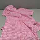 Flygo Womens Plaid 2 Piece Pajamas Sets Gingham Button Down Puff Sleeve Babydoll Shirt Ruffle Pants Y2K Pjs Lounge Set Size S Pink