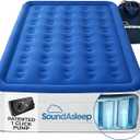 SoundAsleep Dream Series Raised Queen Air Mattress, Built-in Pump, Blue | ComfortCoil Technology, fast 1-click inflation, waterproof flocked top and SureGrip bottom create a stable guest bed for two