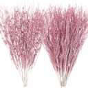 SUPREME XMAS 30 Pack Artificial Glitter Berry Stem Ornaments, Pink Christmas Ornaments Branches Picks Set for Xmas Tree Decorations Gift Small Vase Wreath Fireplace Home Holiday Wedding Party Decor