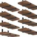 WEKIS Shelf Brackets 12 Inch, Strong Heavy Duty Floating Shelf Brackets Pack of 16, Industrial Metal Iron Matte Black Shelving Brackets 1/5 Inch Thick Brackets for Shelves 16 PCS