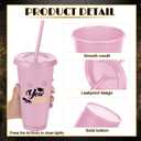 Kochorie 24 Pack 24 OZ Graduation Plastic Cups with Lids and Straws Reusable Party Cups Thick Plastic Congrats Grad Tumbler Bulk for Class of 2026 Graduation Party Supplies, Pink