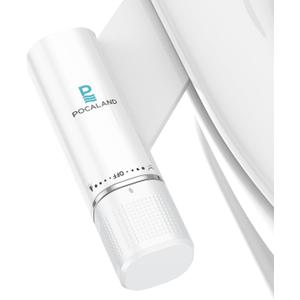 Ultra-Slim Bidet Attachment, Posterior&Feminine Wash-(Retractable Dual Nozzles), Non-Electric Bidet Attachment for Toilet Seat, Adjustable Fresh Cold Water Pressure, Stainless Steel Inlet (White)