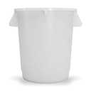 Winco 10 Gallon White Heavy-Duty Round Plastic Trash Can