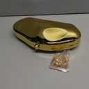 Women Acrylic Evening Bag Purse Metallic Style Clutch Purse Geometric Handbag for Wedding Cocktail Party (Gold)