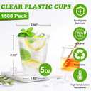 SIUQ 1500 Pack 5 oz Clear Plastic Cups, Disposable Mouthwash Cups, Plastic Cups 5 Ounce, Cold Party Drinking Cup for Party, Picnic, BBQ, Travel, Events and Everyday Use