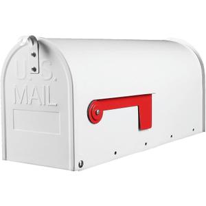 BlissBoard Metal Mailboxes Post Mount, Galvanized Steel Outside Mail Box, Standard Medium Capacity, 20 x 8.7 x 6.7 Inches, White