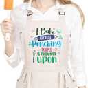 Funny Cooking Aprons for Women Cute Baking Aprons with Pockets Adjustable Bib Apron Kitchen Gifts for Mom Wife