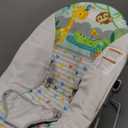 Bright Starts Baby Bouncer Soothing Vibrations Infant Seat - Removable -Toy Bar, Nonslip Feet, 0-6 Months Up to 20 lbs (Safari Fun)