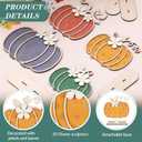 Leinuosen 4 Pcs Thanksgiving Fall Pumpkin Decoration Wooden Tabletop Signs Pumpkin of 4 Size, Autumn Table Centerpieces Season Tray Decor for Halloween Harvest Home Room Decoration(Earthy Colors)