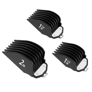 Clipper Guards for Wahl, Hair Clipper Attachments Set 10 12 16 with Metal Clip, 3 Cutting Lengths 1.25 inch/1.5 inch/2 inch, Premium Large Trimmer Combs Fits Most Full Size Wahl Clippers (3PCS, Black)
