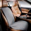 IVICY Faux Linen Front Car Seat Cover – Durable, Non-Slip Seat Protector for Cars – 1 Unit, Cool Gray