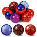 Civaner 7 Pcs Spider Party Favor, 1.57'' Spider Web Stress Ball Sensory Fidget Toys for Kids Birthday Decorations Game Supplies Goodie Bags Stuffers Easter Basket Filler Classroom Gifts (3 Style)