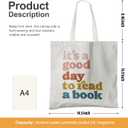 Book Lovers Canvas Tote Bag, Librarian Reading Reusable Bag, Book Tote Bag Gifts (Good Day 01)