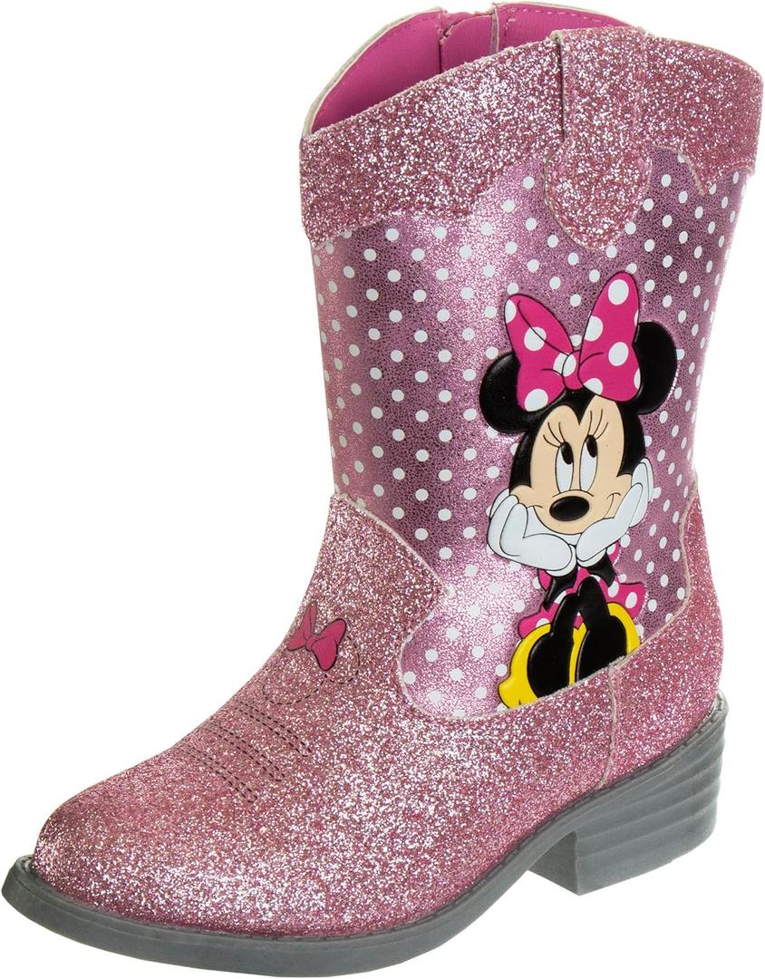 Disney Minnie Mouse Cowgirl Western Boots (11 Little Kid) (Pink Glitter)