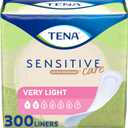 TENA Sensitive Care Panty Liners for Women, Very Light Absorbency, Extra Coverage, Sensitive Care - 300 Count