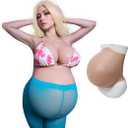 ROANYER Silicone Fake Pregnant Belly Realistic Twins Baby Bump False Pregnancy 5-9 Month For Film Props Cosplay Costumes(Twins - Caucasian)