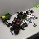 Remote Control Tractor Toy with Trailer | Metal Front & Front Loader Farm Vehicle Set with Lights & 8-Wheel Design, RC Tractor Truck for Boys Ages 3-9, Fun Farm Toy Gift for Kids (Green)