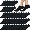 Low Cut Ankle Socks for Women No Show Casual Breathable Athletic Socks Bulk for Sport,  20 Pairs Black