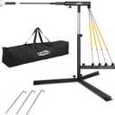 PLAYAPUT Baseball Swing Trainer with 4 Power Bands,Auto Reset Baseball Hitting Trainer,Softball Swing Trainer,Height Adjustable 31-47 inches Baseball Training Equipment Improve Power,Speed