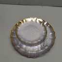 BUCLA 40PCS Clear and Gold Plastic Plates - Fancy Lace-Edge Clear Plates with Gold Trim Hammered Disposable - Include 20 Each(Dinner&Dessert) for Party & New Year