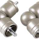 Adjustable Corner Connector for 1 Inch and 7/8 Inch Diameter Curtain Rods, 2 Pack Superior Elbow Connectors for Corner and Bay Window Rods, Antique Silver