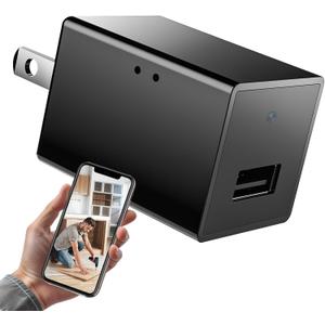 1080P HD WiFi Wireless Camera Charge for Home with App Control & Motion Detection,Indoor Security Camera with USB Phone Charge, Night Vision & Loop Recording for Office,Garage,Shop,Pet