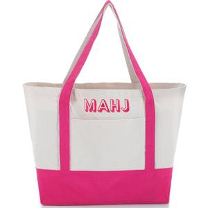 Extra Large American Mahjong Empty Bag 25.2 x 14.17 x 9.06 Inches Mahjong Tile Bag for Game Players Mah Jong Lover Gifts(Pink)