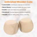 uxcell 100 Pcs Blank Wooden Dice, 20mm/0.79inch Unfinished Wooden Cube Rounded Corners Square Block for DIY Craft Projects