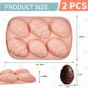 Easter Egg Molds Silicone 2 Pack Jumbo Easter Chocolate Molds Silicone Bunny Egg Shaped Muffin Cupcake Pan Non-stick Half Egg Shaped Moulds for Easter Breakable Chocolate, Easter Baking