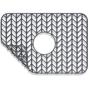 AWOKE Sink Protectors for Kitchen Sink | 18.2"x 12.5" Kitchen Sink Mats for Bottom of Kitchen Sink | Sink Inserts for Kitchen Sink of Stainless Steel Sink | Center Drain (Grey)