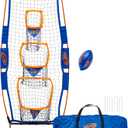 NERF Pro Pass Football Target Toss Net - Kids Football Passing Game Set - 5' x 2' Target Net with Ground Stakes + (1) Junior 8.5" Inch Ball Included - Indoor + Outdoor Youth Game
