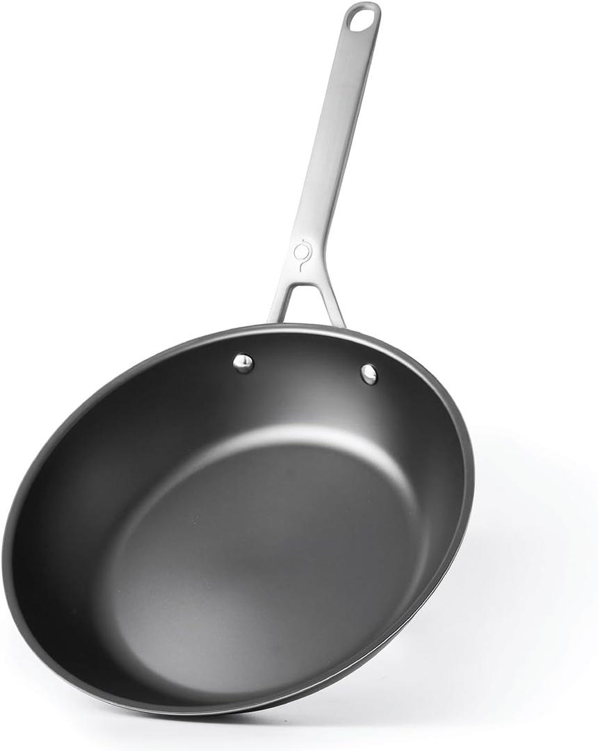 Carbon Steel Clad 9.5" Frying Pan - Carbon Steel Pan Better than Cast Iron - Lightweight, Naturally Nonstick, Non Toxic Cookware, No Coatings - Skillet Works with Induction, Outdoor Grill