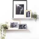 Metal Picture Ledge, Wall Mounted Floating Shelf - 24" White (Set of 2)