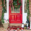 Merry Christmas Red Truck Gnomes Snowflake Buffalo Plaid Doormat 30"x17", Seasonal Winter Xmas Holiday Low-Profile Non-Slip Floor Mat Switch Mat for Indoor Outdoor