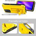 URBANITE for Samsung Galaxy A03S Case, Military Grade Dual Layer Shockproof Protective Cover Case with Screen Protector and Kickstand (Yellow)