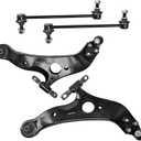 4pc Front Lower Control Arm Ball Joint Sway Bar for 2004 2005 2006 2007 2008 2009 2010 Toyota Sienna