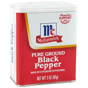 McCormick Pure Ground Black Pepper, 3 oz (Pack of 12) Best By 05/14/29