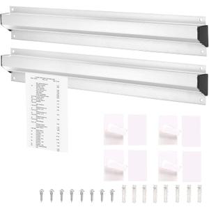 2 Pack Restaurant Ticket Holder, 16 Inch Aluminum Order Receipt Holder, Silver Kitchen Slide Bill Ticket Check Display Rail Rack for Wall, Office, Cafes, Bar, Pubs