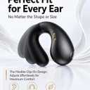 Ultra Open Ear Earbuds, Clip On Wireless Headphones with Open Ear Comfort, Black