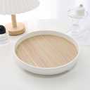 Round Decorative Tray for Coffee Table, Entryway Table, Bathroom Decor, Desk Organizer for Perfume, Candles, Keys, Jewelry Home Decor Trays (Round) (9")