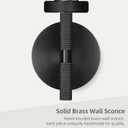 Modern Black Hardwired Wall Sconces 2 Pack, 20'' Knurled Bathroom Wall Sconce, Indoor Wall Sconce,Copper and Glass Vanity Light, for Living, Bedroom, Hallway, Staircases, Include Bulbs