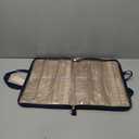 Travel Jewelry Case Organizer, Foldable Storage Roll for Earrings, Necklaces, Rings, Bracelets, Brooches, Blue-Gray