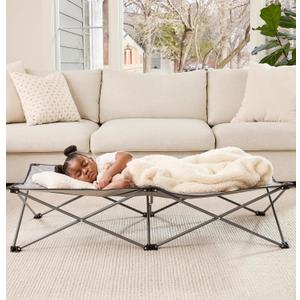 Regalo Extra Long My Cot® Portable Toddler Bed, Foldable Kids Travel Bed & Camping Cot for Ages 2–8, Indoor/Outdoor, Extra Large 54” x 28” x 12”, Supports up to 80 lbs, Gray