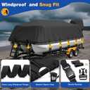1200D Waterproof Pontoon Boat Cover 24-27 ft, Black