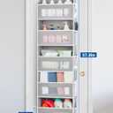 JARLINK 2 Pack Over The Door Organizer, 5 Shelf Door Hanging Organizer with 5 Large Pockets, 44 lbs Weight Capacity Hanging Storage for Bathroom, Bedroom, Nursery, RV, Pantry (Light Grey)