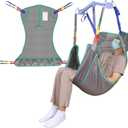 500lbs Mesh Full Body Sling for Lift - Patient Transfer Sling with Wide Pads for Elderly & Disabled,Compatible and Multi-Scene Transfer (Large, Purple-gray)