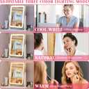 ROLOVE Vanity Mirror with Lights, 12.6"x15" LED Makeup Mirror with Lights, Smart Touch Control 3 Color Dimmable, Lighted Desk Mirror for Bedroom, Light Up Mirror