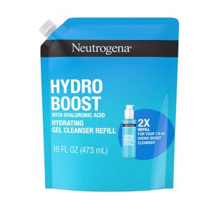 Neutrogena Hydro Boost Lightweight Hydrating Facial Cleansing Gel, Gentle Face Wash & Makeup Remover with Hyaluronic Acid, Hypoallergenic & Non Comedogenic, Refill Pouch, 16 fl. oz Neutrogena Hydro Boost Lightweight Hydrating Facial Cleansing Gel, Gentle Face Wash & Makeup Remover with Hyaluronic Acid, Hypoallergenic & Non Comedogenic, Refill Pouch, 16 fl. oz